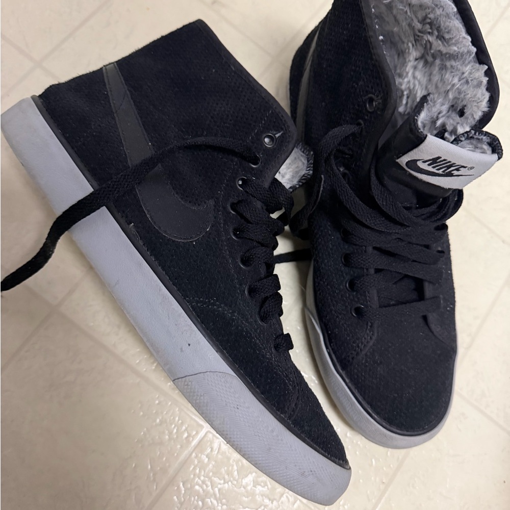 Nike Black and Gray High-Top Sneakers